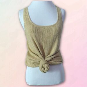 Kelly Renee, Vintage, Gold Sparkle, Ribbed Knit Tank Top